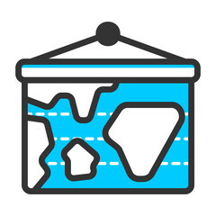 map filled outline colored icon
