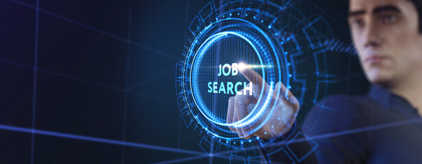 Business, Technology, Internet and network concept. Job Search human resources recruitment career....
