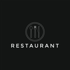 Fototapeta na wymiar spoon, fork and knife symbol graphic vector illustration great logo minimalist for restaurant