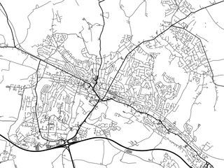 Obraz premium Road map of the city of High Wycombe the United Kingdom on a white background.