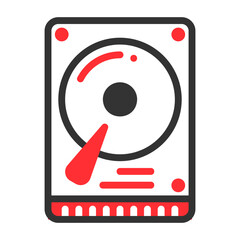 harddisk filled outline colored icon