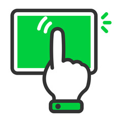 touchscreen filled outline colored icon