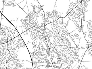 Obraz premium Road map of the city of Bloxwich the United Kingdom on a white background.