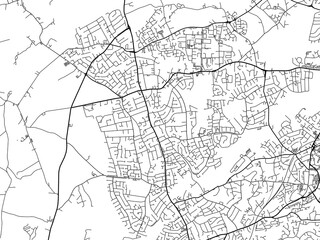 Road map of the city of  Kingswinford the United Kingdom on a white background.