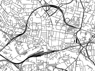 Road map of the city of  Leeds Center the United Kingdom on a white background.