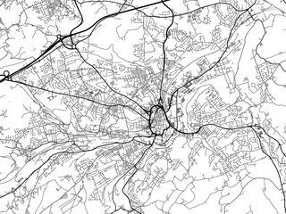 Road map of the city of  Huddersfield the United Kingdom on a white background.