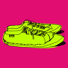 Shoes continuous one line drawing
