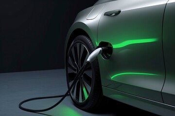  Close-up of New Energy Vehicle Charging . AI technology generated imag