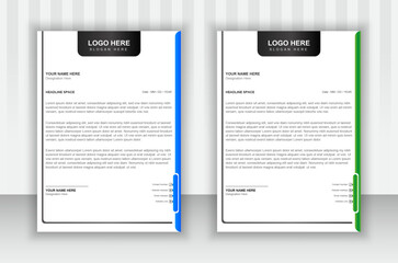 Abstract letterhead design with attractive gradients and unique in two colors.