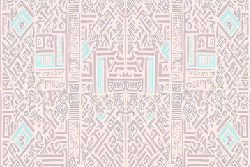 Ethnic ikat egyptian hieroglyphs pattern pastel color. Abstract traditional folk antique tribal graphic line ornate elegant luxury vintage retro. Texture textile fabric ethnic egyptian patterns vector