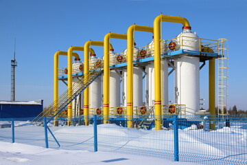 Natural gas purification system at a compressor station in Russia
