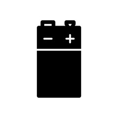 9 volt battery icon in glyph style