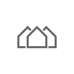 Silhouette icon of a house isolated on transparent background