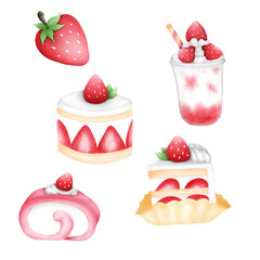 cake with strawberry and cream