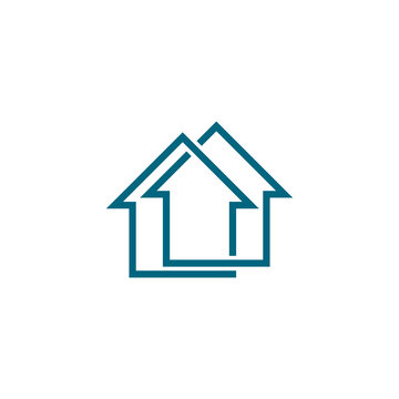 Silhouette icon of a house isolated on transparent background