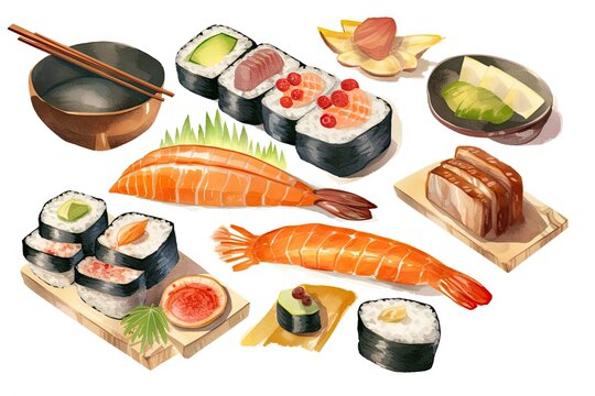 Sushi Japan Food. generative ai.