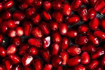 red delicious grains of ripe pomegranate