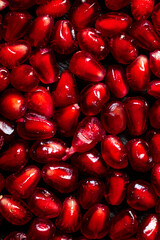 red delicious grains of ripe pomegranate