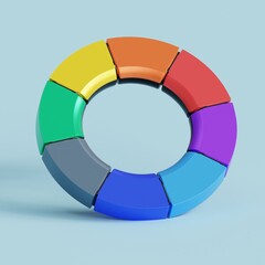 Obraz premium 3d rendered color wheels perfect for design project