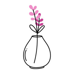 Hand drawn potted floral doodle