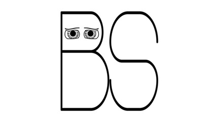 Capital letter BS cartoon eye