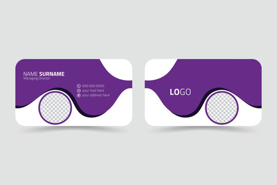 Corporate Business Card Layout design Abstract modern triangle Business card, name card Design Template - stock vector purple color  business corporate multipurpose  