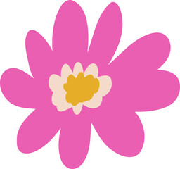 Flower cute hand drawn element clipart , summer vivid blossom floral clipart drawing PNG 