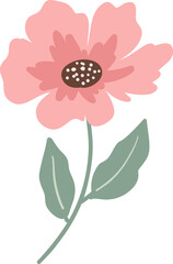 Floral element, spring  pink flower