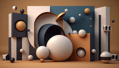 Versatile background 3d rendering. Generative AI