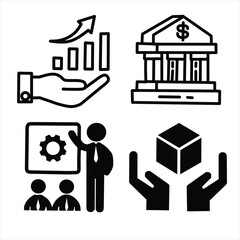 Fototapeta premium Business presentation Graph Icon. Chart Symbol Silhouette Vector on white background