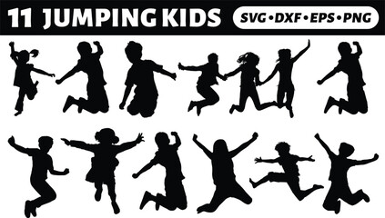Jumping Kids Silhouettes Bundle
