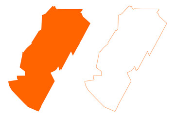 Pekela municipality (Kingdom of the Netherlands, Holland, Groningen, Grunn or Grinslân province) map vector illustration, scribble sketch Pekela map