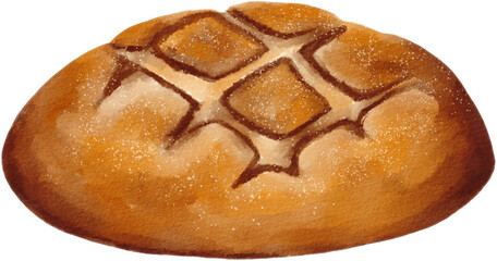 Bread watercolor png