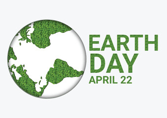 Earth Day 22 April. Vector illustration. World environment day concept.
