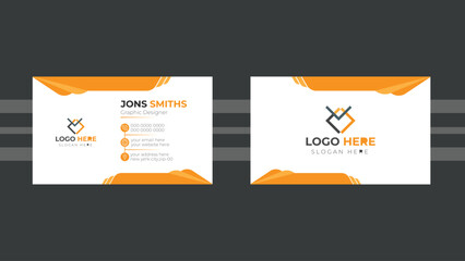  Simple Double-sided creative Visiting card print template Design for corporate style.  with Vector illustrator.