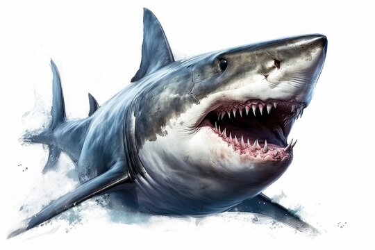 great shark isolated on white