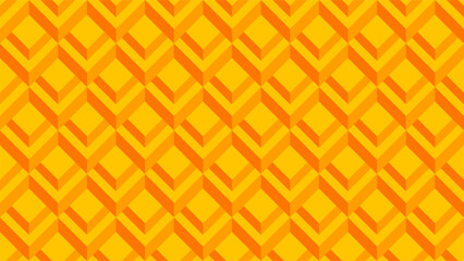 Fototapeta premium Pattern of 3d optical illusion. Pattern of illusion block. Vector illustration of 3d orange square. Geometric illusive for design graphic, background, wallpaper, layout or art