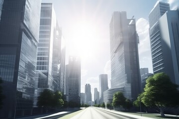 Realistic city daylight view. Generate Ai
