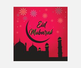 Eid al-Fitr Mubarak elegant social media post templates