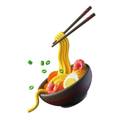 asian noodles with chopsticks