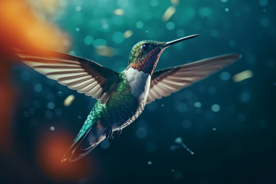 Hummingbird realistic flying. Generate Ai