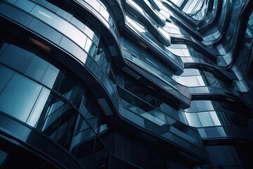 Obraz premium towering skyscraper with numerous windows and modern architecture. Generative AI