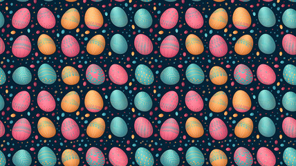 Easter eggs seamless pattern, useful for wrapping paper, posters, wallpaper design & greeting cards for holidays