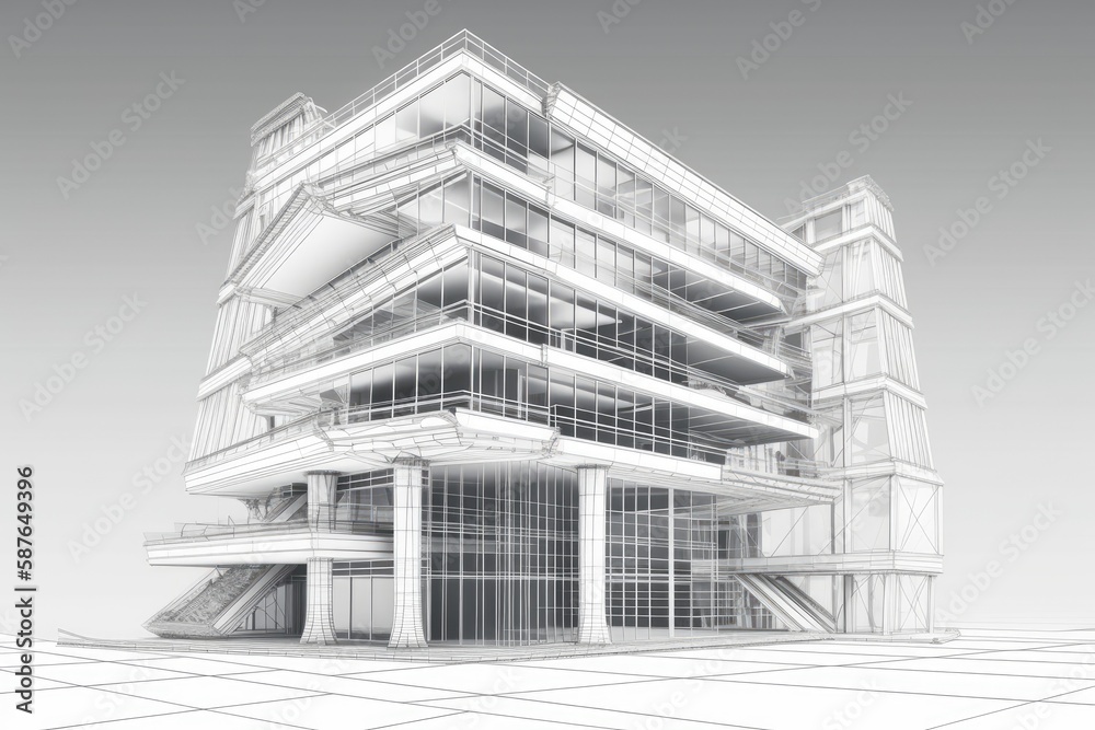 Canvas Prints modern skyscraper with a glass facade. generative ai