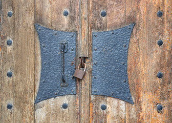 old wooden door with lock