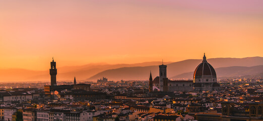 Colorful and magical skyline of Tuscany capital Florence at sunset © PEK.PHOTOGRAPHY