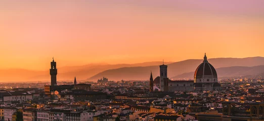 Fotobehang Colorful and magical skyline of Tuscany capital Florence at sunset © PEK.PHOTOGRAPHY