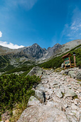 Beautiful  landscape of High Tatras with Lomnicky Peak (Lomnicky stit ) and Kezmarsky Peak, Slovakia