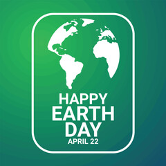 Happy Earth day design over green background, vector illustration. Eps 10.