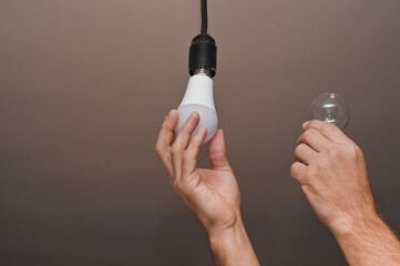 unscrewed the incandescent lamp and instead screw in the LED lamp